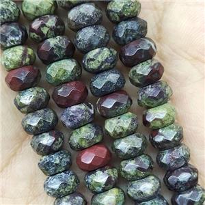 Dragon Bloodstone Beads Faceted Rondelle, approx 5x8mm [GB15655-5X8MM]