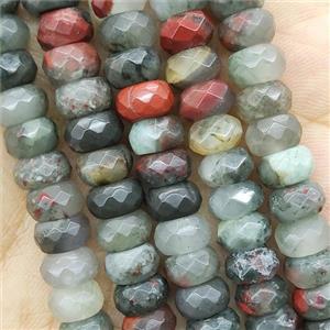 Bloodstone Beads Faceted Rondelle, approx 4x6mm [GB15673-4X6MM]