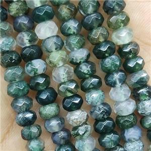 Greem Moss Agate Beads Faceted Rondelle, approx 4x6mm [GB15675-4X6MM]