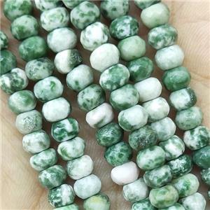 Green Dalmatian Jasper Beads Faceted Rondelle, approx 4x6mm [GB15682-4X6MM]