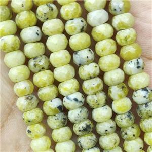 Yellow Turquoise Beads Faceted Rondelle, approx 5x8mm [GB15685-5X8MM]