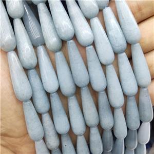 Blue Aquamarine Teardrop Beads Dye, approx 10-30mm, 13pcs per st [GB15699]