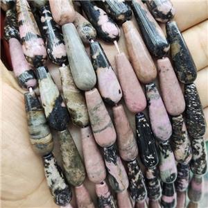 Pink Rhodonite Teardrop Beads, approx 10-30mm, 13pcs per st [GB15702]