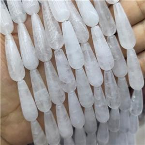 White Crystal Quartz Teardrop Beads, approx 10-30mm, 13pcs per st [GB15705]