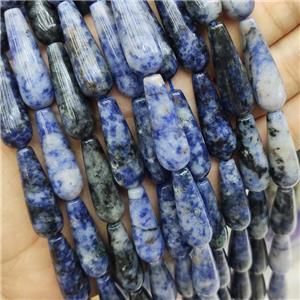 Blue Dalmatian Jasper Beads Teardrop, approx 10-30mm, 13pcs per st [GB15706]