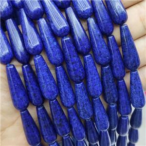 Blue Dye Lapis Lazuli Teardrop Beads, approx 10-30mm, 13pcs per st [GB15712]
