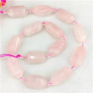 Pink Rose Quartz Prism Beads, approx 13-27mm, 12pcs per st [GB15717]