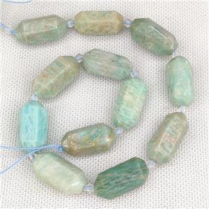 Green Amazonite Prism Beads Bullet, approx 13-27mm, 12pcs per st [GB15722]
