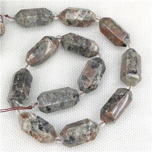 Flame Jasper Beads Yooperlite Prism, approx 13-27mm, 12pcs per st [GB15723]