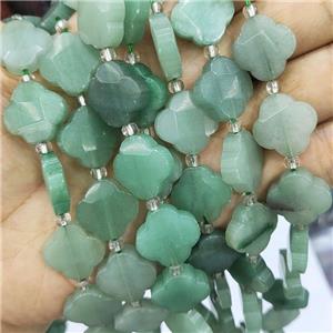 Green Aventurine Clover Beads, approx 17mm, 19pcs per st [GB15739]