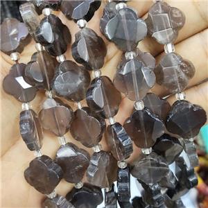 Smoky Quartz Clover Beads, approx 17mm, 19pcs per st [GB15740]