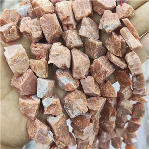 Peach Sunstone Nugget Beads Freeform Rough, approx 10-18mm [GB15766]
