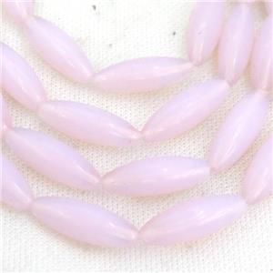 Pink Opalite Rice Beads Smooth, approx 10x30mm [GB15778]