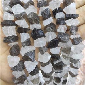 Clear Quartz And Smoky Quartz Nugget Beads Freeform Rough, approx 10-18mm [GB15809]