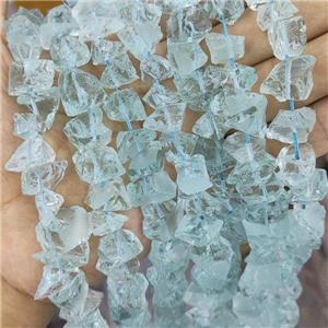 Blue Crystal Glass Beads Freeform Rough, approx 10-18mm [GB15812]
