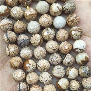 Picture Jasper Round Beads Faceted, approx 8mm dia [GB15830-8MM]