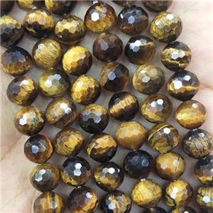 Tiger Eye Stone Beads Faceted Round, approx 8mm dia [GB15832-8MM]