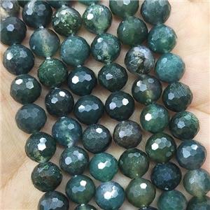 Moss Agate Beads Green Faceted Round, approx 8mm dia [GB15833-8MM]
