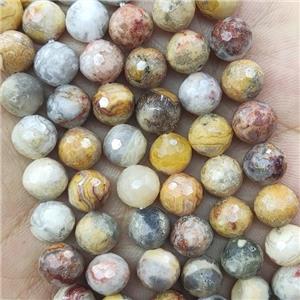 Natural Yellow Crazy Agate Beads Faceted Round, approx 6mm dia [GB15837-6MM]
