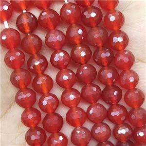 Red Carnelian Agate Beads Faceted Round, approx 6mm dia [GB15839-6MM]