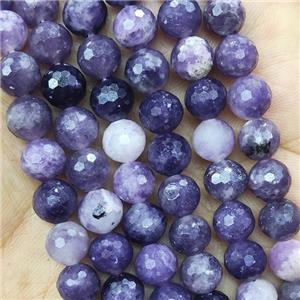 Purple Lepidolite Beads Faceted Round, approx 6mm dia [GB15840-6MM]