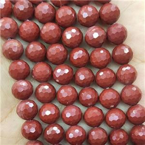 Red Jasper Beads Faceted Round, approx 6mm dia [GB15842-6MM]