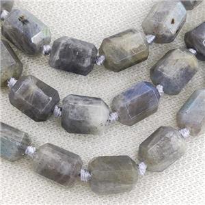 Labradorite Column Beads Faceted, approx 12-16mm [GB15869]