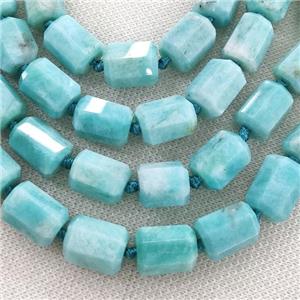 Green Amazonite Column Beads Faceted, approx 12-16mm [GB15878]