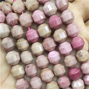 Pink Wood Lace Jasper Prism Beads, approx 10mm [GB15894-10MM]