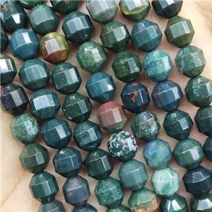 Green Bloodstone Prism Beads, approx 10mm [GB15901-10MM]