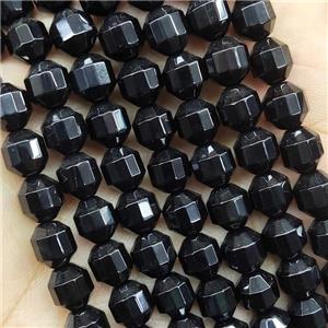 Black Onyx Agate Prism Beads, approx 8mm [GB15902-8MM]