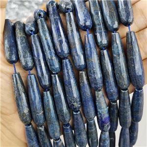 Blue Lapis Lazuli Teardrop Beads Faceted, approx 10x40mm, 10pcs per st [GB15912]