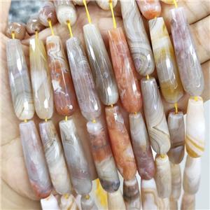 Natural Stripe Agate Beads Faceted Teardrop, approx 10x40mm, 10pcs per st [GB15918]