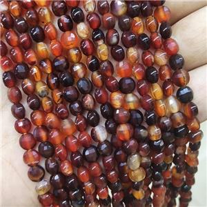 Fancy Agate Beads Faceted Coin Red, approx 6mm [GB15950]