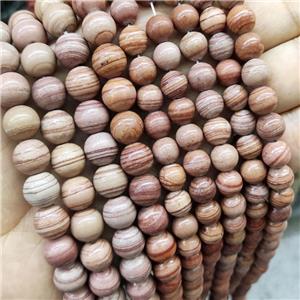 Brown Wood Lace Jasper Beads Smooth Round Dye, approx 4mm dia [GB15990-4MM]