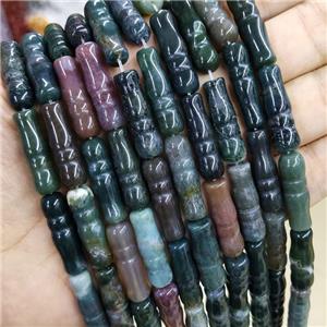 Indian Agate Tube Beads, approx 7-25mm, 15pcs per st [GB16014]