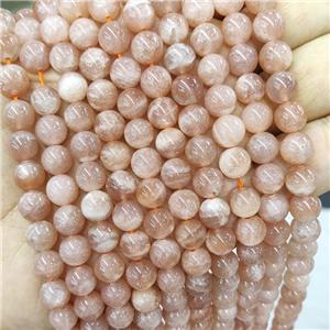 Gold Sunstone Beads Peach Smooth Round B-Grade, approx 6mm [GB16019-6MM]