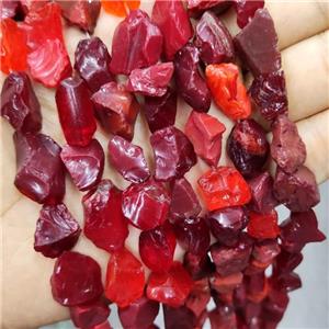 Red Crystal Glass Beads Freeform, approx 10-16mm [GB16032]