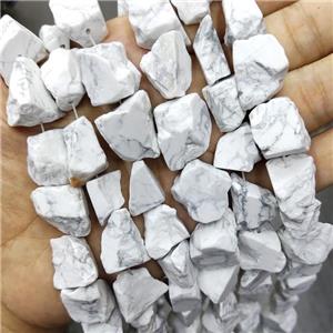 White Howlite Nugget Beads Freeform, approx 12-18mm [GB16036]