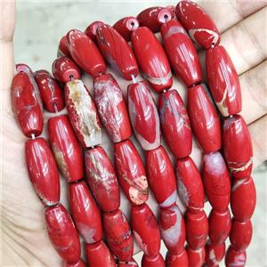 Natural Red Jasper Rice Beads B-Grade, approx 12-28mm [GB16038]