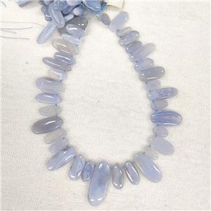 Blue Lace Agate Oval Beads Graduated Topdrilled, approx 10-40mm [GB16045]