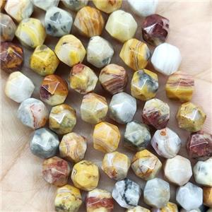 Yellow Crazy Agate Beads Starcut Round, approx 5-6mm [GB16061-6MM]