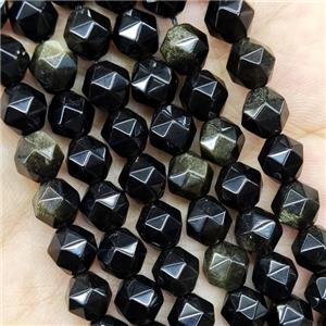 Gold Obsidian Beads Cut Round, approx 7-8mm [GB16090-8MM]