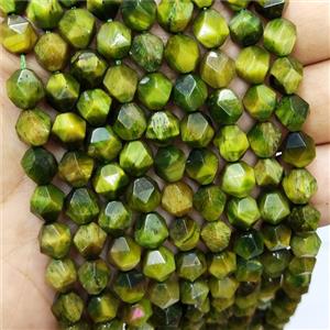 Olive Tiger Eye Stone Beads Cut Round, approx 7-8mm [GB16128]