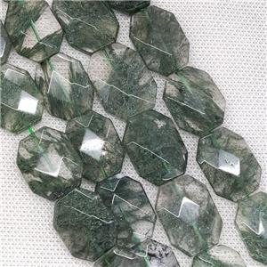Natural Green Quartz Beads Faceted Slice, approx 27-33mm [GB16146-L]