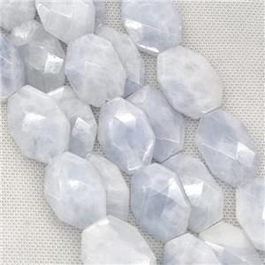 Natural Blue Calcite Beads Faceted Slice, approx 25-34mm [GB16152]