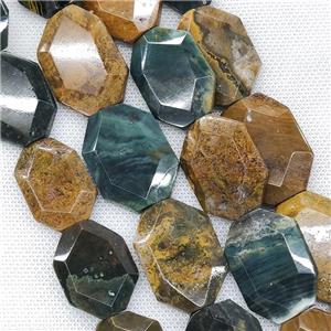 Ocean Agate Beads Faceted Slice, approx 26-37mm [GB16153]
