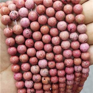 Pink Jasper Beads Smooth Round Dye, approx 8mm dia [GB16158]