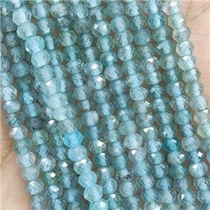 Natural Apatite Beads Lt.blue Faceted Rondelle, approx 4mm [GB16178]