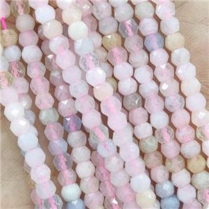 Natural Pink Morganite Beads Faceted Rondelle, approx 4mm [GB16182]